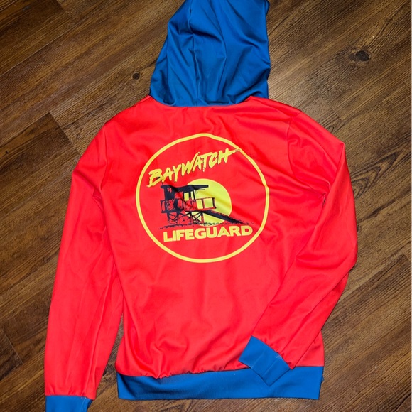Baywatch Graphic Red and Blue Lightweight Zip Up Long Sleeve Jacket Size XL - Picture 6 of 12